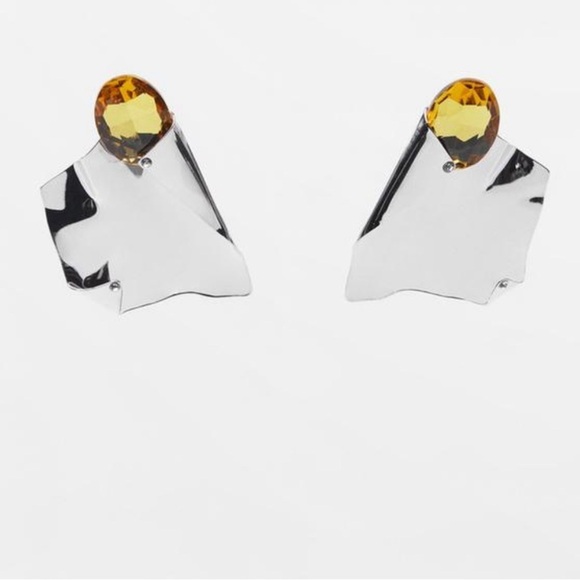 IRREGULAR RESIN EARRINGS - Silver | ZARA NWT 🔥✨🔥🔥 - Picture 4 of 8